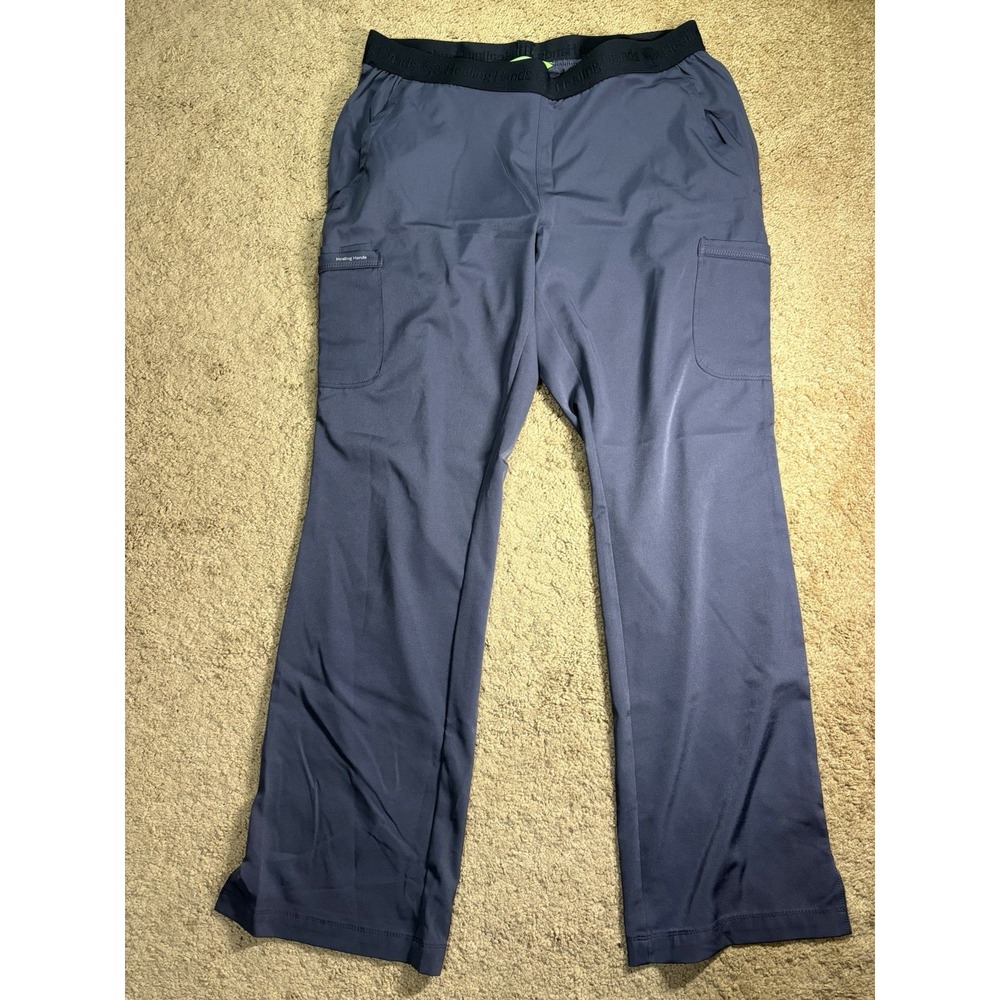 Healing Hands Scrub Pants Women Large Gray Pockets Lightweight